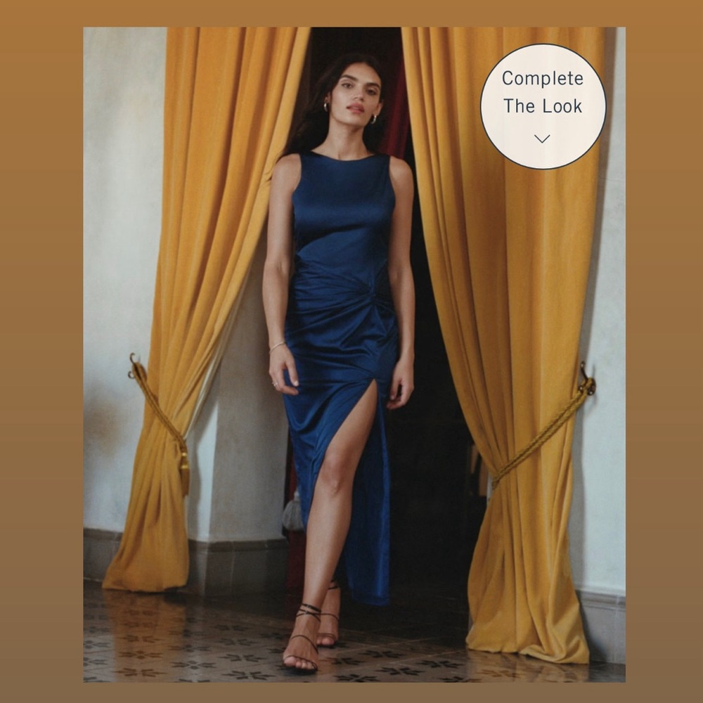 Abercrombie & Fitch - Draped Skirt Maxi dress - blue - small